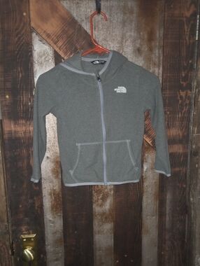 The North Face Kids Gray Hooded Fleece Zip Jacket